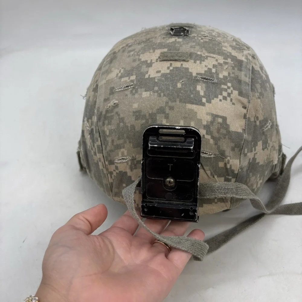 USGI ACH Advanced Combat Helmet Large w/ACU Cover, Chin Strap, Pads, Band & More